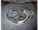 Huge ORTAK SCOTLAND  Silver PEWTER Pin BROOCH Scottish Cloak Kilt - 41g