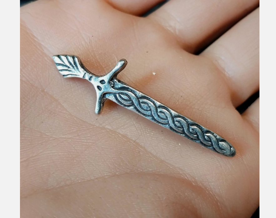 Vintage KILT PIN Dirk - Sword by Cook, Holland & Co - Sterling Silver c.1950s -