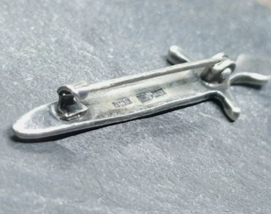 Vintage KILT PIN Dirk - Sword by Cook, Holland & Co - Sterling Silver c.1950s -