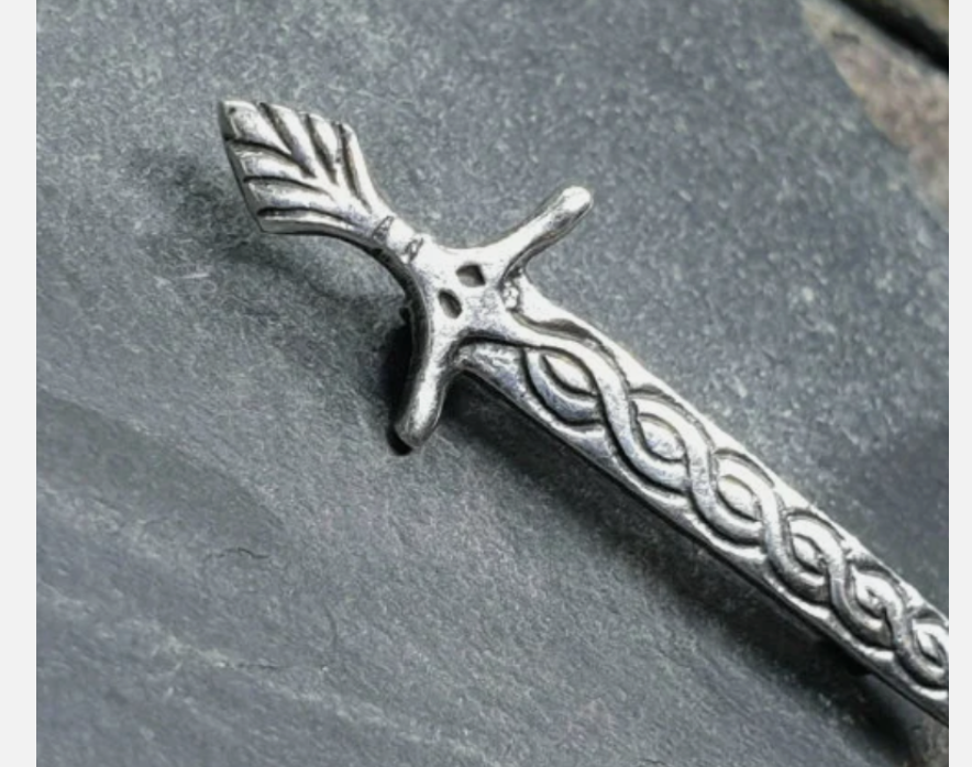 Vintage KILT PIN Dirk - Sword by Cook, Holland & Co - Sterling Silver c.1950s -