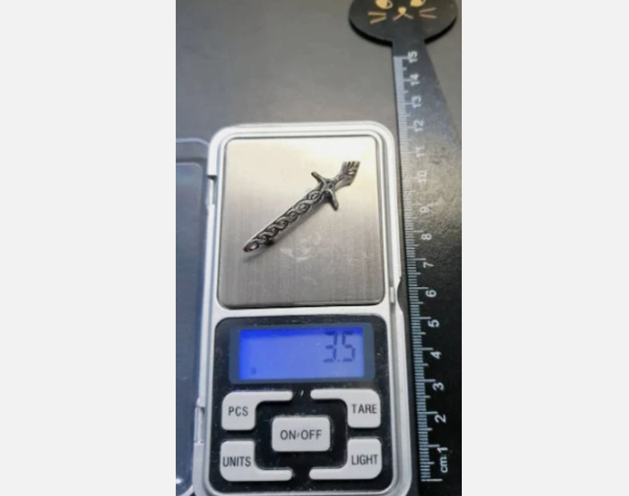 Vintage KILT PIN Dirk - Sword by Cook, Holland & Co - Sterling Silver c.1950s -