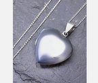 Sterling Silver Puffy HEART Locket & Chain necklace - 18" - 4.9g