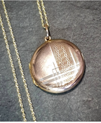 Vintage 9ct GOLD Circle LOCKET - Chester Hallmarked 1953 with 18" Chain - 2.5g