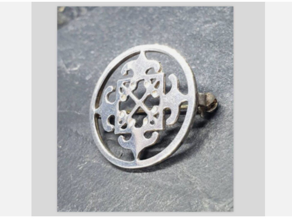 ORTAK SILVER  Brooch - Celtic Scottish St Magnus Cross - Malcolm Gray