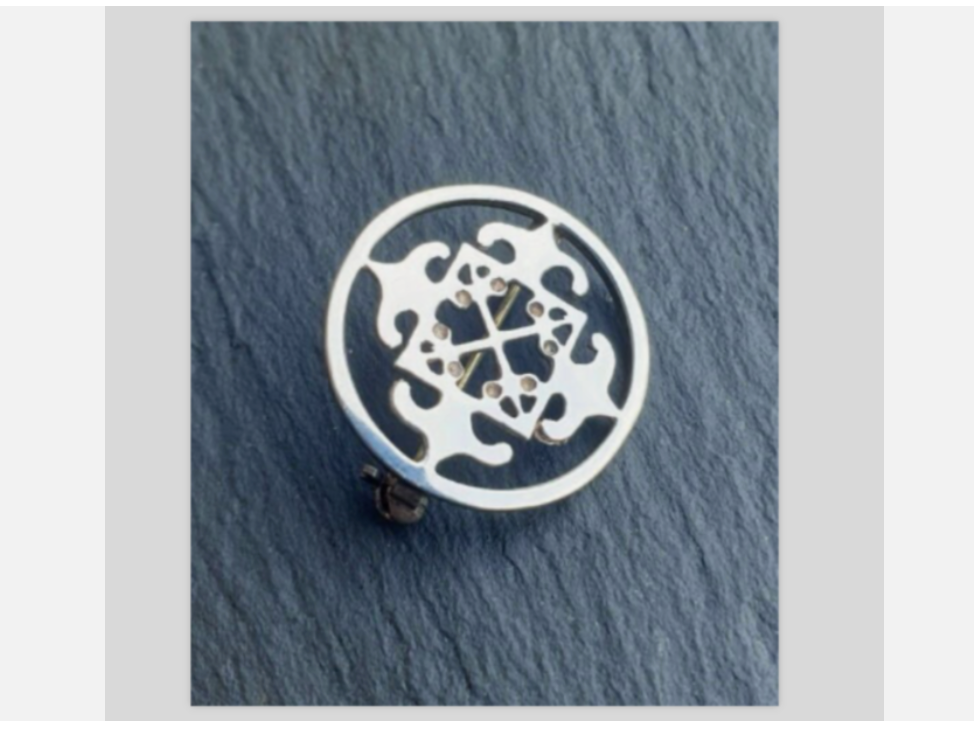 ORTAK SILVER  Brooch - Celtic Scottish St Magnus Cross - Malcolm Gray
