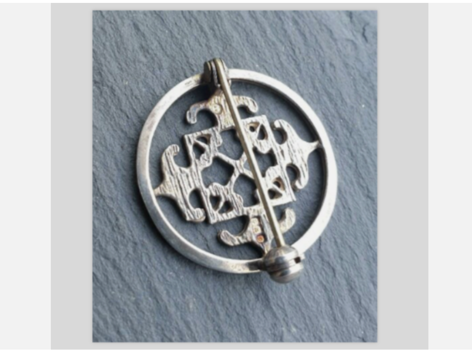 ORTAK SILVER  Brooch - Celtic Scottish St Magnus Cross - Malcolm Gray