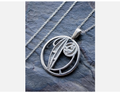 Sterling Silver CELTIC ROSE Circular Pendant Necklace on 18" Chain - 4.1g