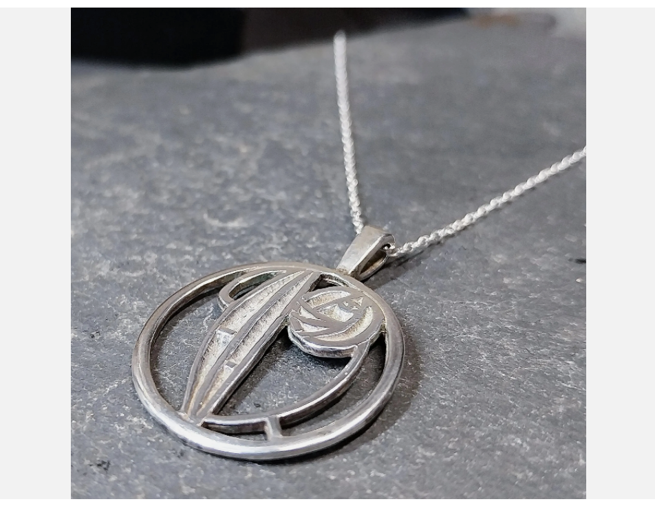 Sterling Silver CELTIC ROSE Circular Pendant Necklace on 18" Chain - 4.1g