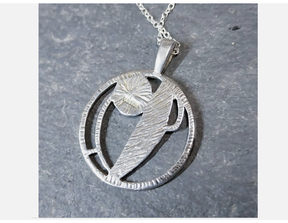 Sterling Silver CELTIC ROSE Circular Pendant Necklace on 18" Chain - 4.1g