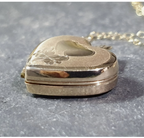 Vintage 9ct Gold Heart LOCKET Necklace - with two hearts on 18" Chain - 1.8g