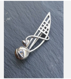 Vintage Celtic GLASGOW ROSE Brooch - Art Deco Style by Carrick - 4.2g
