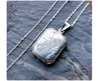Vintage Sterling SILVER Octagonal LOCKET  on  18" Chain - 5.1g