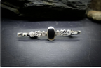 VICTORIAN SILVER BROOCH, Tie Pin Victorian Style, Vintage Mounring Onyx Stone