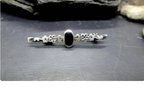 VICTORIAN SILVER BROOCH, Tie Pin Victorian Style, Vintage Mounring Onyx Stone