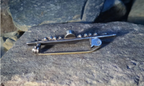 VICTORIAN SILVER BROOCH, Tie Pin Victorian Style, Vintage Mounring Onyx Stone