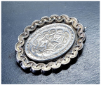 Victorian Revival Silver Locket Brooch  - Star design - 3.4g
