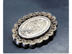 Victorian Revival Silver Locket Brooch  - Star design - 3.4g