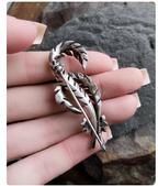Vintage Marcasite Fern BROOCH - 11.3g