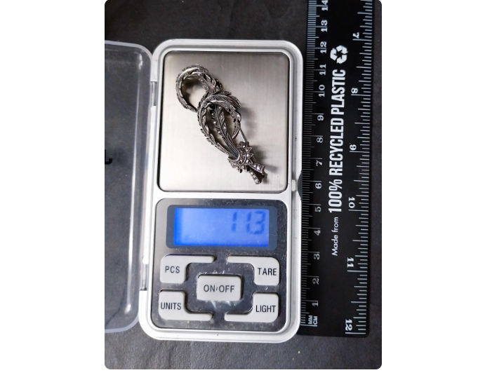 Vintage Marcasite Fern BROOCH - 11.3g