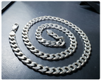 Chunky Heavy STERLING SILVER Curb Link Chain Necklace - 22" Long - 59.8g