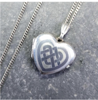 Vintage Sterling Silver HEART LOCKET - Celtic Knot Design on 17" Chain - 2.8g