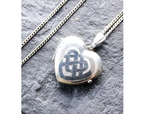 Vintage Sterling Silver HEART LOCKET - Celtic Knot Design on 17" Chain - 2.8g