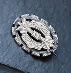 Victorian Silver Brooch with Star Cross Design - 4.4g