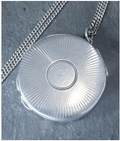 Antique Sterling Silver Pill Box LOCKET -Compact on 20" Chain - 29.9g