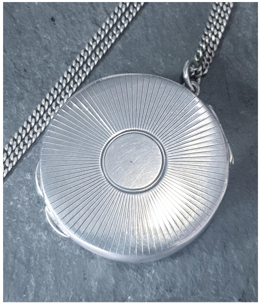 Antique Sterling Silver Pill Box LOCKET -Compact on 20" Chain - 29.9g