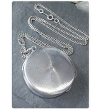 Antique Sterling Silver Pill Box LOCKET -Compact on 20" Chain - 29.9g