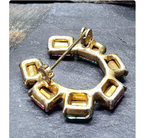 Vintage Coloured CZECH GLASS HORSESHOE Brooch - 8.4g