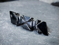 Victorian REAL Black JET BROOCH - small bow 2.7g