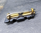Victorian REAL Black JET BROOCH - small bow 2.7g