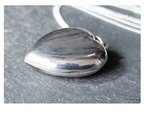 Antique Sterling Silver Heart Locket - Art Deco Style with 18" Chain - 4.5g