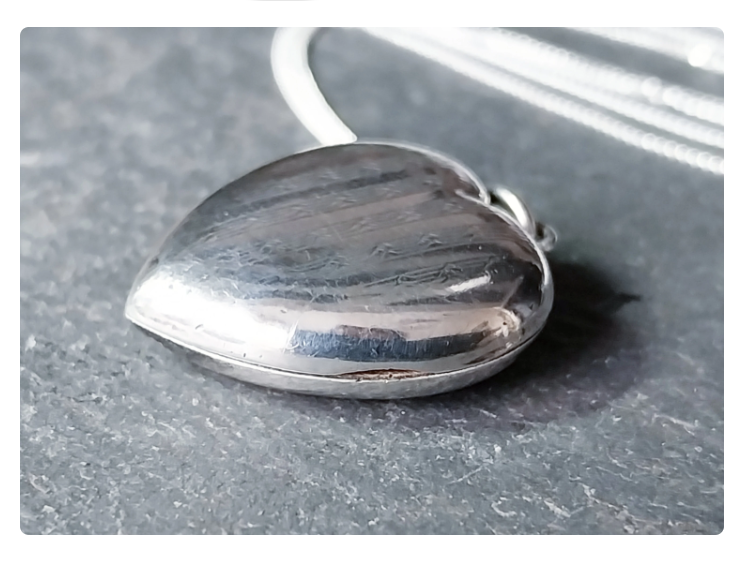 Antique Sterling Silver Heart Locket - Art Deco Style with 18" Chain - 4.5g