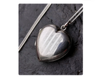 Antique Sterling Silver Heart Locket - Art Deco Style with 18" Chain - 4.5g