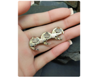 VICTORIAN Triple CRESCENT MOON Brooch - circa 1887 - 4.3g