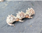 VICTORIAN Triple CRESCENT MOON Brooch - circa 1887 - 4.3g