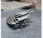 Antique Sterling Silver CONWAY Tourist Brooch - Celtic Boat, Ship - 4.4g