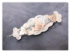 VICTORIAN Antique Brooch - Vine Leaf Sterling Silver Chester c 1896 - 3.2g