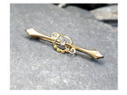 Victorian BAR BROOCH - pinchbeck with Paste Stone - 1.3g