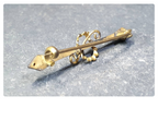 Victorian BAR BROOCH - pinchbeck with Paste Stone - 1.3g
