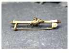 Victorian BAR BROOCH - pinchbeck with Paste Stone - 1.3g