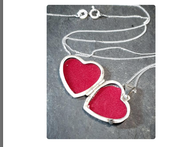 Vintage Sterling Silver HEART LOCKET - Criss Cross Design on 18" Chain - 4.3g