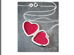 Vintage Sterling Silver HEART LOCKET - Criss Cross Design on 18" Chain - 4.3g