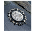 Victorian Silver Locket Brooch with Bird engraved design - 4.2g