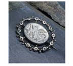 Victorian Silver Locket Brooch with Bird engraved design - 4.2g