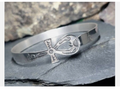 Vintage ANKH BANGLE Bracelet - Silver Hallmarks Egyptian Symbol of Life - 14.9g