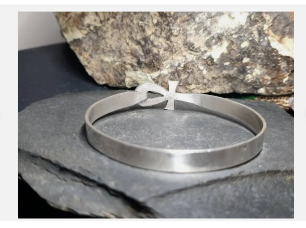 Vintage ANKH BANGLE Bracelet - Silver Hallmarks Egyptian Symbol of Life - 14.9g