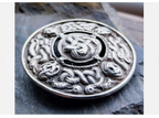 Large Vintage Celtic Shield Brooch - Hallmarked Chester c 1948 - 22.7g